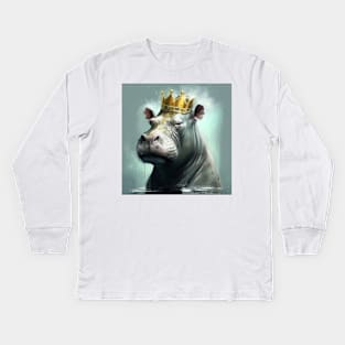 The Hippo King Kids Long Sleeve T-Shirt